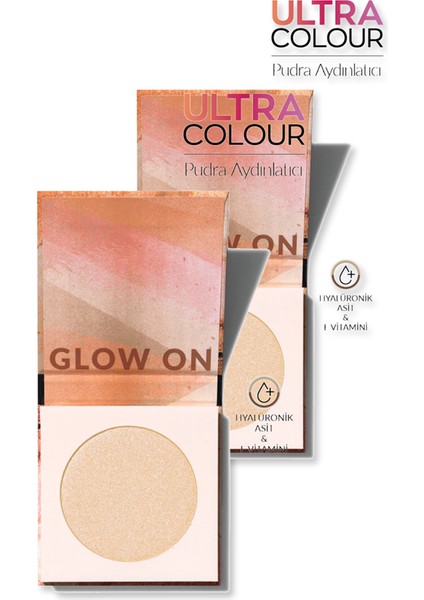Ultra Colour Sıkıştırılmış Aydınlatıcı Pudra - Icy Glow Ikili Set