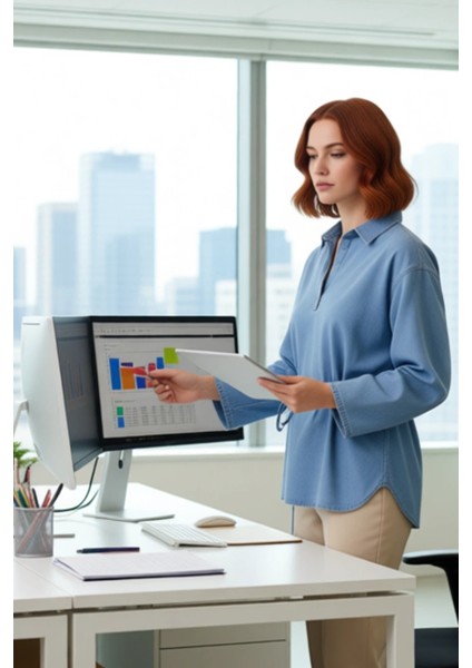 Kadın Bol Kesim Denim Gömlek Bağlama Detaylı Şehir Yaşamına Uygun Konforlu ve Modern Stil Şık fırsatları