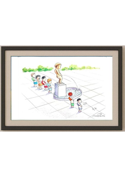 Huang Hui Min 29X21CM Orijinal Karikatür Tablo