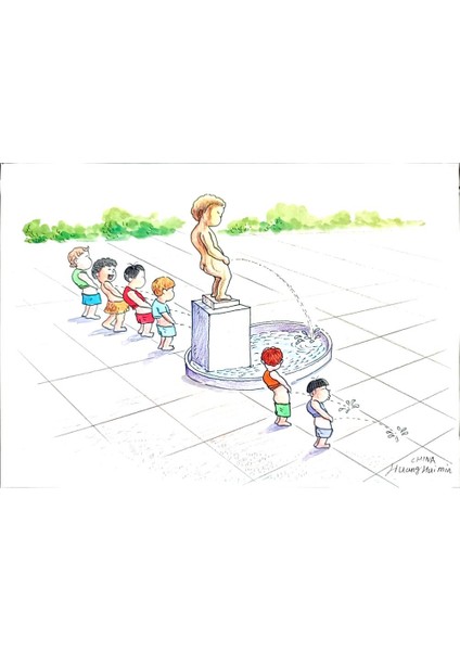 Huang Hui Min 29X21CM Orijinal Karikatür Tablo modelleri