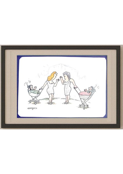 Wolfgang Schlegel 29X21CM Orijinal Karikatür Tablo