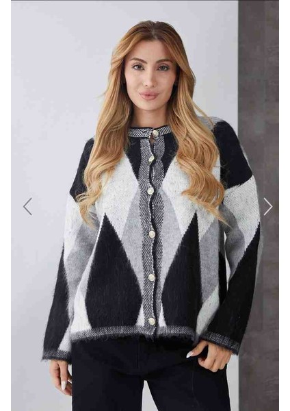 Baklava Desenli Triko Kazak