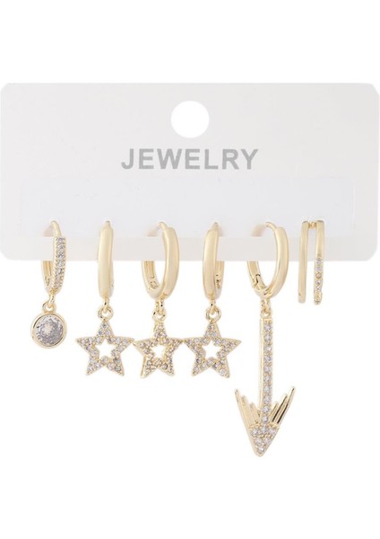 Altılı Set Küpe Gold