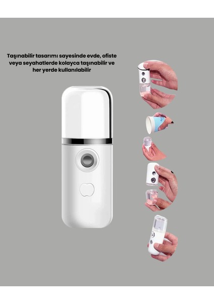 Taşınabilir Şarjlı Buhar Nemlendirici – Kablosuz Akıllı Pro Teknolojili Mini Cilt ve Ortam N modelleri