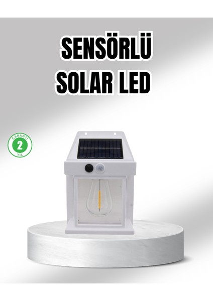 Güneş Enerjili Dış Mekan Sensörlü Duvar Lambası IP65 Su Geçirmez - F640K880-U07640