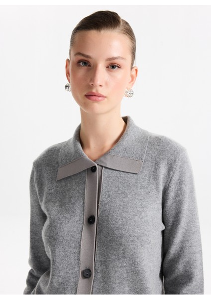 Gri Melanj Kadın Hırka F5WL-HRK0008 fiyatları