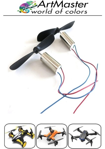 Mini Drone Motoru 5 Adet Çekirdeksiz Yüksek Hızlı Güçlü Deney Dc Dron Motoru Uçak Mini Drone Motoru Okul Helikopter modelleri
