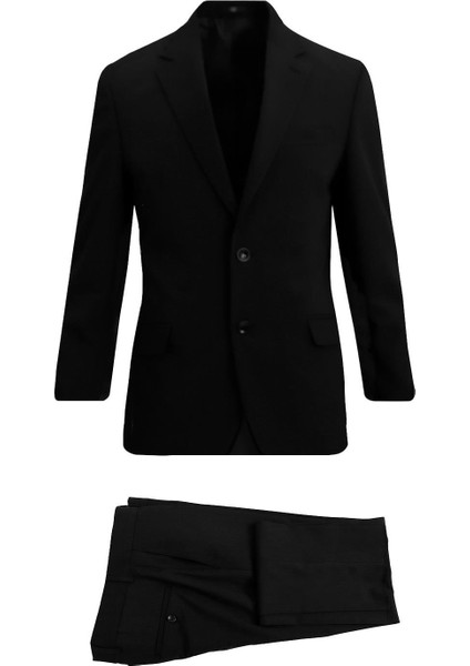 Siyah Comfort Fit 6 Drop Takım Elbise