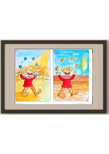 Hosnieh Akbari Kamran Var 29X21CM Orijinal Karikatür Tablo