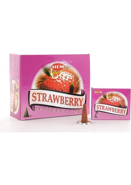 Strawberry Aromalı Konik Tütsü