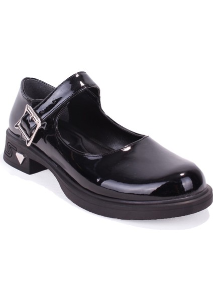 DZA07-1004V01 Siyah Rugan Günlük Loafer Kadın Ayakkabı