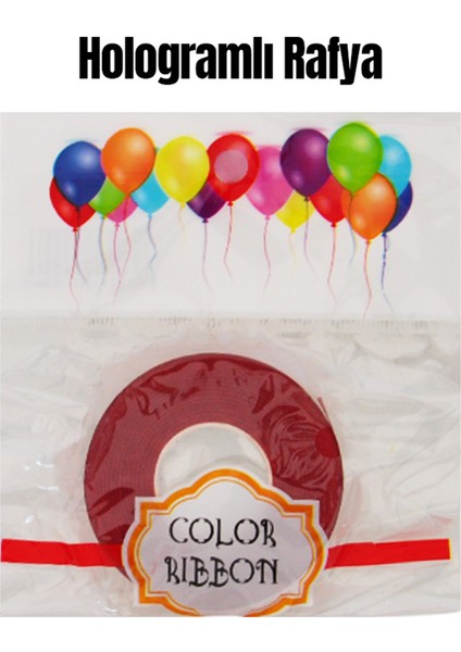 Rafya Ipi Balon Ipi Hologramlı Rafya 8mm 20 Metre Kırmızı fiyatları