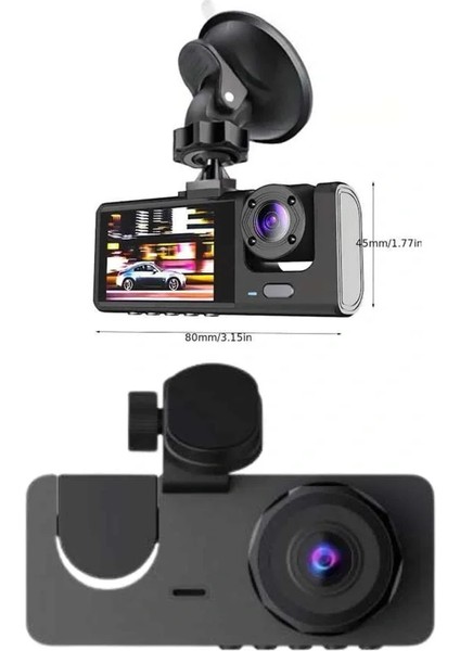 Yol Kayıt Araç Kamerası Hd Dvr 3 Kameralı 2.0in Ekranlı Ön Iç Arka modelleri