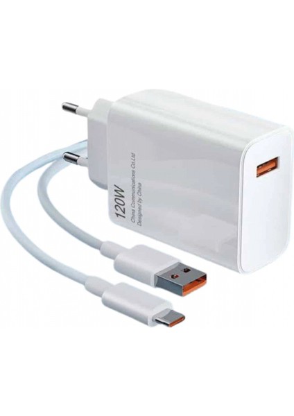 Type C Yüksek Hızlı Şarj Aleti Beyaz 120W Ultra Uzun Ömürlü modelleri