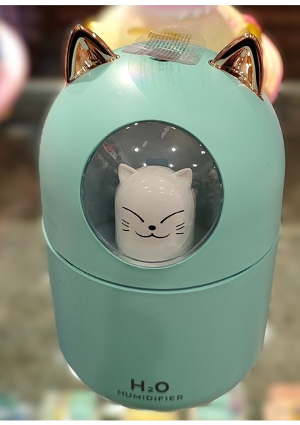 Büyük Kedi Model Ultrasonik Hava Nemlendirici Buhar Mak. ve Aroma Difüzörü Işıklı (15CM * 9 Cm)
