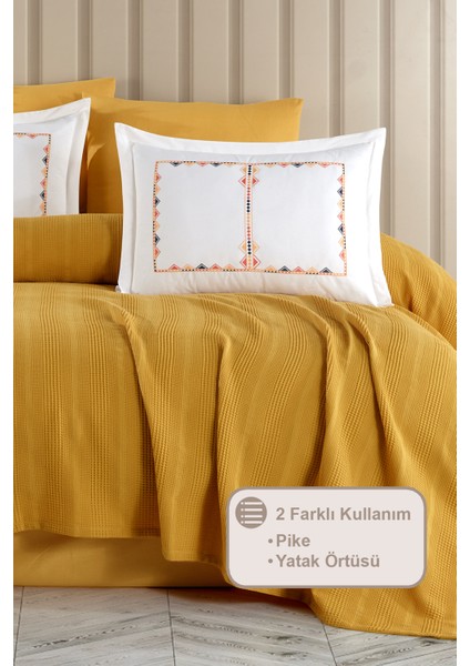 Melany Pike Çift Kişilik %100 Pamuk (200X220 Cm) Sarı fiyatları