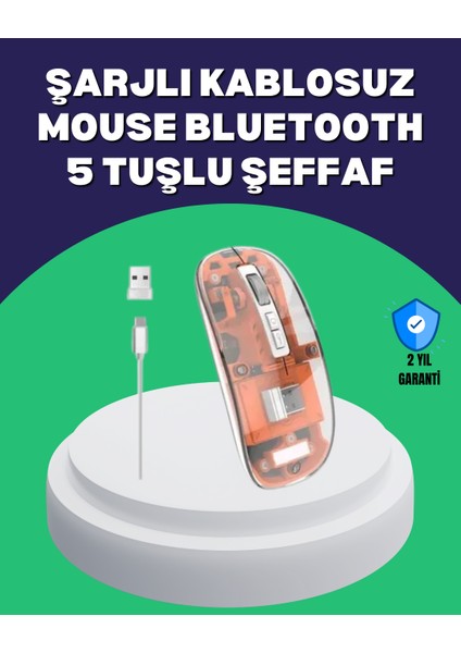 Sessiz ve Ergonomik Kablosuz Fare - 30 Gün Kullanım, 2 Modlu Bağlantı