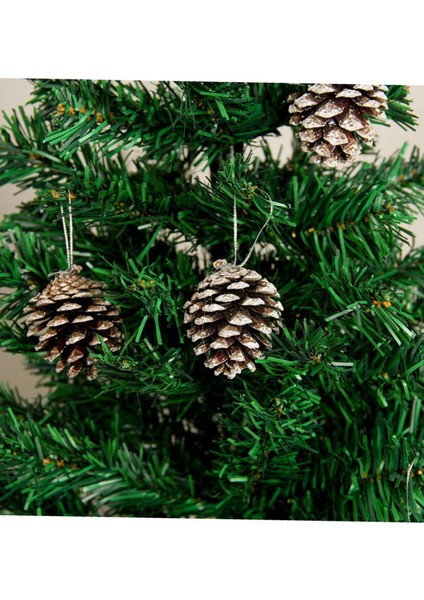 Doğal Görünümlü Yılbaşı Ağacı Kozalak Süsü Seti (6 Adet) 6 cm | Rustik Kış Konsepti Çam Kozalağı Dekoratif Askı