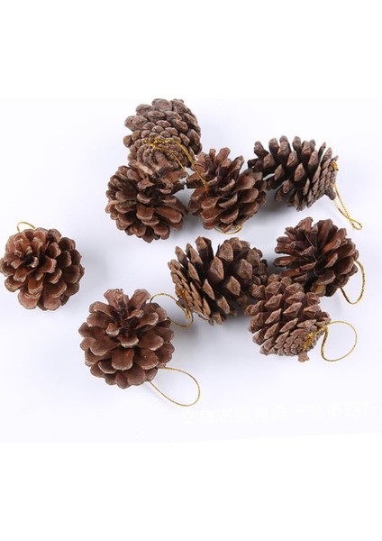 Doğal Görünümlü Yılbaşı Ağacı Kozalak Süsü Seti (6 Adet) 6 cm | Rustik Kış Konsepti Çam Kozalağı Dekoratif Askı fırsatları