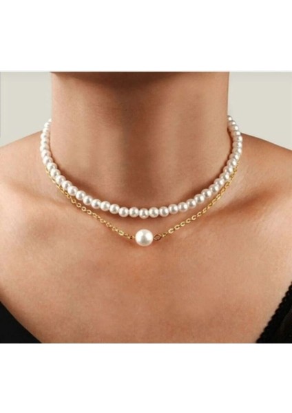 Buhara Lak Kaplama Inci Kolye