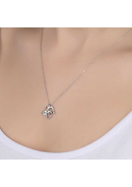 Ucarticaret Swarovski Taşlı Gümüş Melek Bayan Kolye