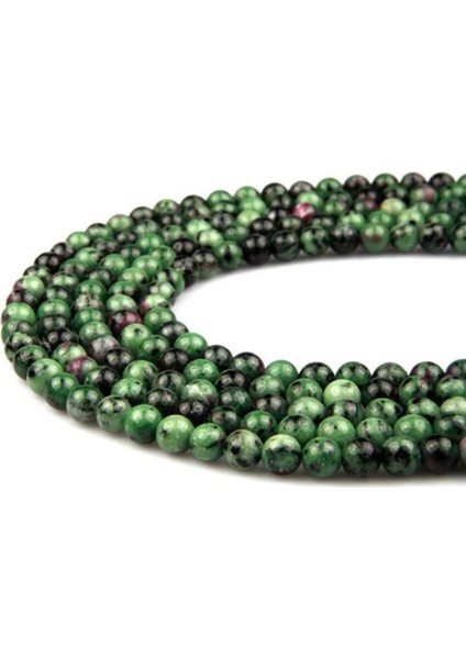 Anyolit ( Ruby Zoisite ) Doğal Taş Dizi 8 mm Yuvarlak Kesim