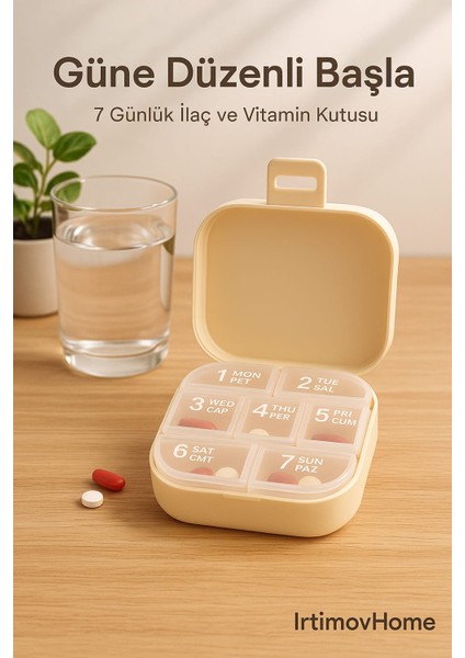 7 Günlük Hap ve Vitamin Kutusu | Haftalık Düzenleyici Saklama Kutusu