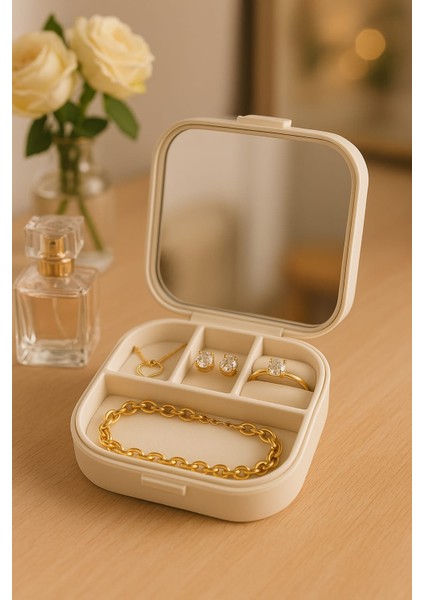 Makyaj Aynalı Takı ve Aksesuar Kutusu | Taşınabilir Organizer Kutu modelleri