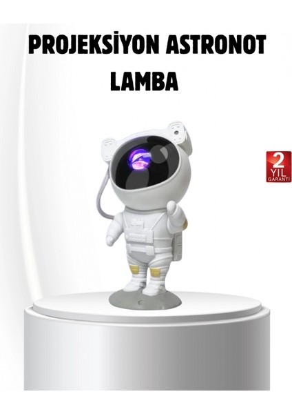 Bluetooth Müzikli Astronot Projeksiyon Lambası Yıldız ve Ay Efektli