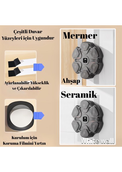 Akıllı Boks Egzersiz Aleti – Bluetooth Destekli, Müzikli Boks Tahtası (Led) modelleri