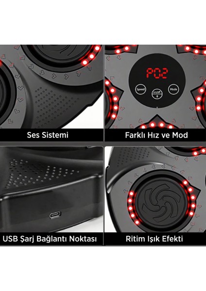 Akıllı Boks Egzersiz Aleti – Bluetooth Destekli, Müzikli Boks Tahtası (Led)