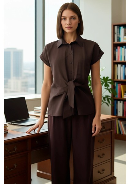 Kadın Düz Dokuma Modal Bluz Ön Düğüm Detaylı Günlük Yeniden Tanımlıyor Fonksiyonel Estetik fırsatları