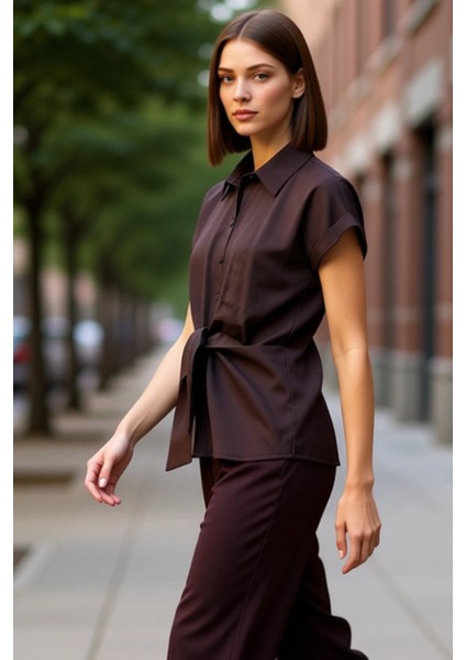 Kadın Düz Dokuma Modal Bluz Ön Düğüm Detaylı Günlük Yeniden Tanımlıyor Fonksiyonel Estetik indirimleri