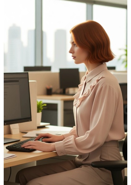 Kadın Fırfır Detaylı Uzun Balon Kollu Dokuma Gömlek Her Mevsim Giyilebilir Şık Tasarım Spor fırsatları