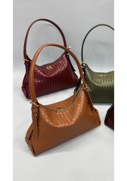 The Moiss Örgü Dokulu Kahverengi Renk El ve Omuz Çantası modelleri