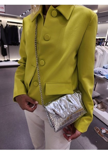 Gümüş Uzun Askılı Krok Clucth Jake Kadın El ve Omuz Çantası fiyatları