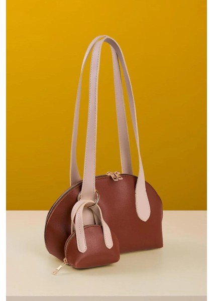 Mini Çanta Charm Detaylı Uzun Saplı Kadın El ve Kol Çantası