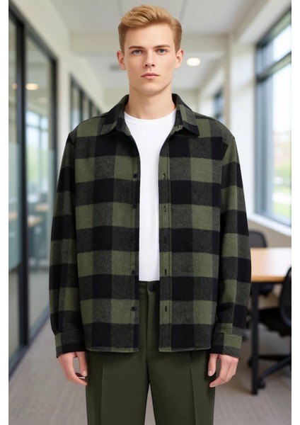 Erkek Haki Ekose Desenli Regular Fit Oduncu Gömleği Fonksiyonel Dayanıklı Kaliteli Estetik modelleri
