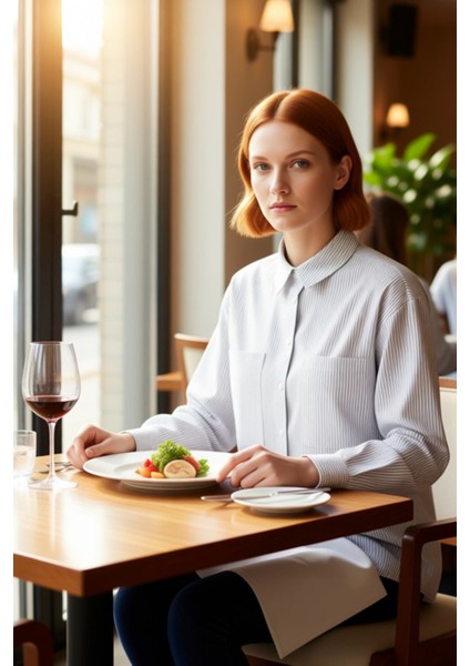 Kadın Çizgili Gömlek Cep Detaylı Geniş Kalıp Fonksiyonel Dayanıklı Kaliteli Konforlu Rahat modelleri