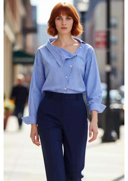 Kadın Çizgili Gömlek Fonksiyonel Dayanıklı Kaliteli Konforlu Estetik Premium Modern Günlük indirimleri