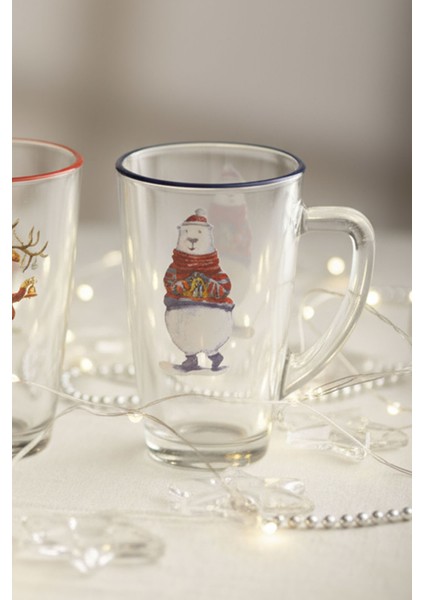 Deer Santa 2'li Kupa Seti Mavi-Kırmızı 400 cc modelleri