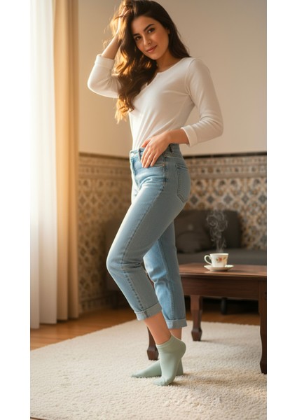 Kadın Bambu Patik Çorap 785 Yeşil 6'lı Paket fiyatları