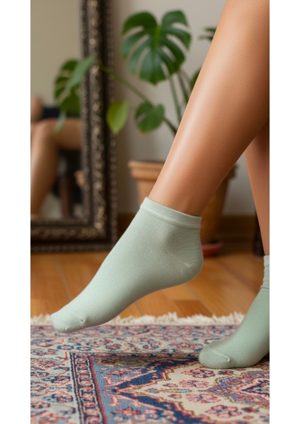 Kadın Bambu Patik Çorap 785 Yeşil 6'lı Paket indirimleri