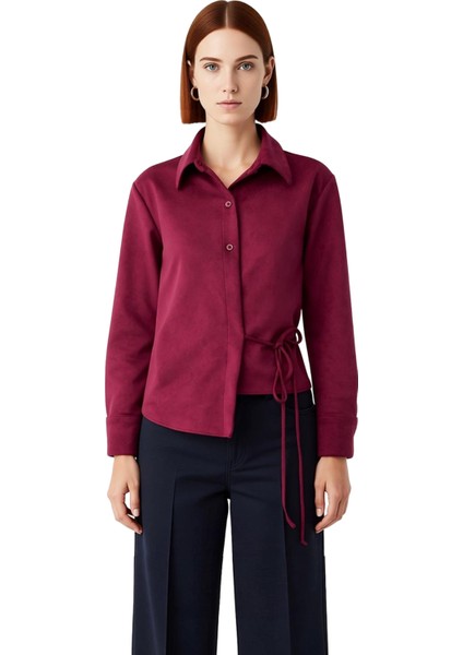 Kadın Süet Dokulu Gömlek Bağlama Detayıyla Şık ve Konforlu Bir Seçim Fonksiyonel Dayanıklı fiyatları