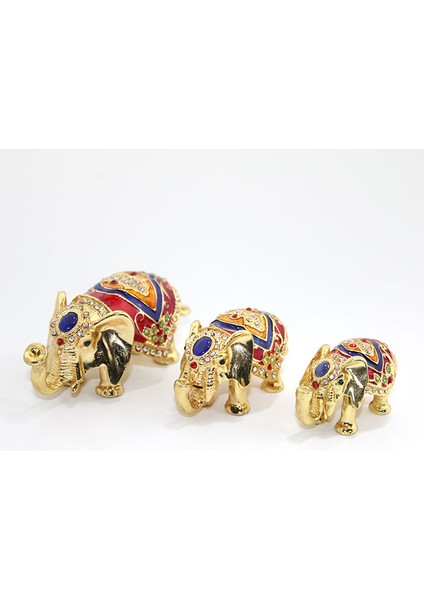 Swarovski Taşlı 3&apos;lü Fil Figürü Model 3