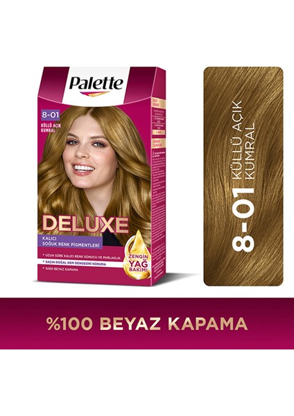 Palette Deluxe Yoğun Renkler Saç Boyası 8-01 Küllü Açık Kumral