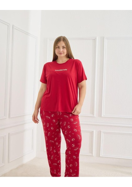 50502 Milan Battal Kısakol Kadın Pijama Takım