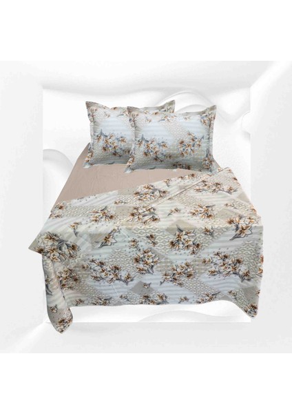 Ç.KIŞILIK%100PAMUKLU(200X225 Nevresim)Lastikli Çarşaf 180X200X30(FERMUARLI Yastık Kılıfı 50X70