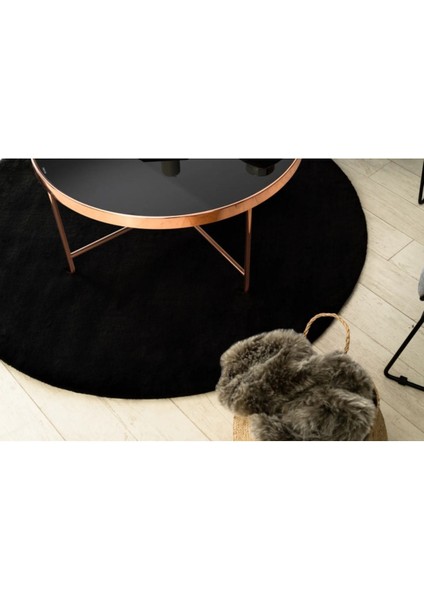 Siyah Cloudy Yuvarlak Post Peluş Halı Kaymaz Taban Yumuşacık Yolluk Modern Halı modelleri