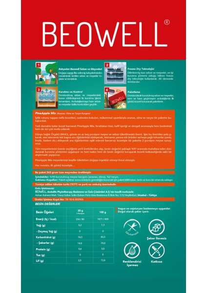 Pineapple Mix – Freeze Dried Dondurularak Kurutulmuş Meyve Karışımı fırsatları